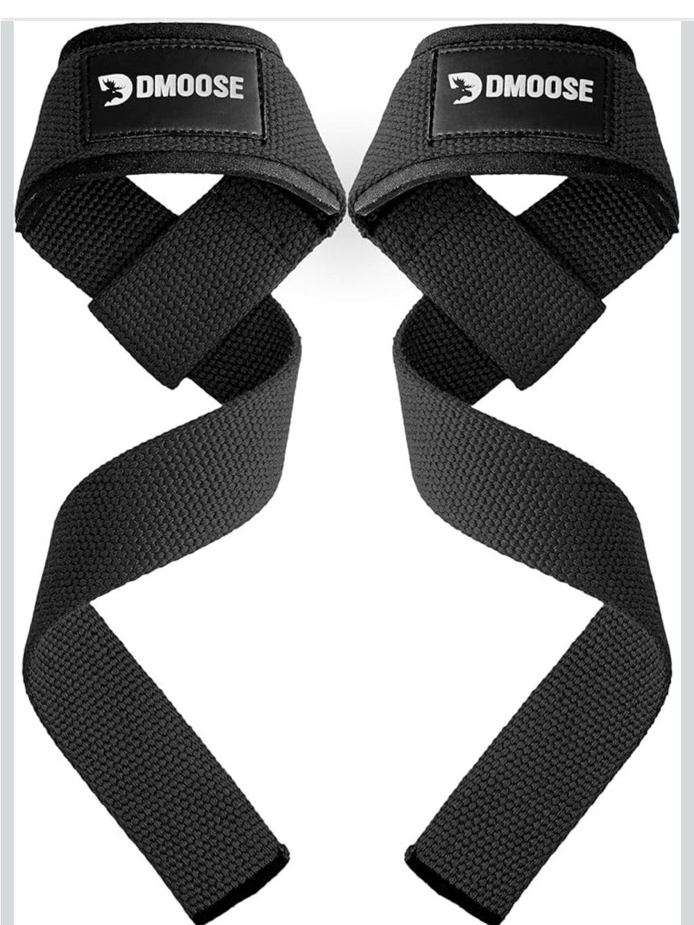 Black Fitness Lifting Straps 24" (Pair) - 5mm Padded Durable Wrist Straps
